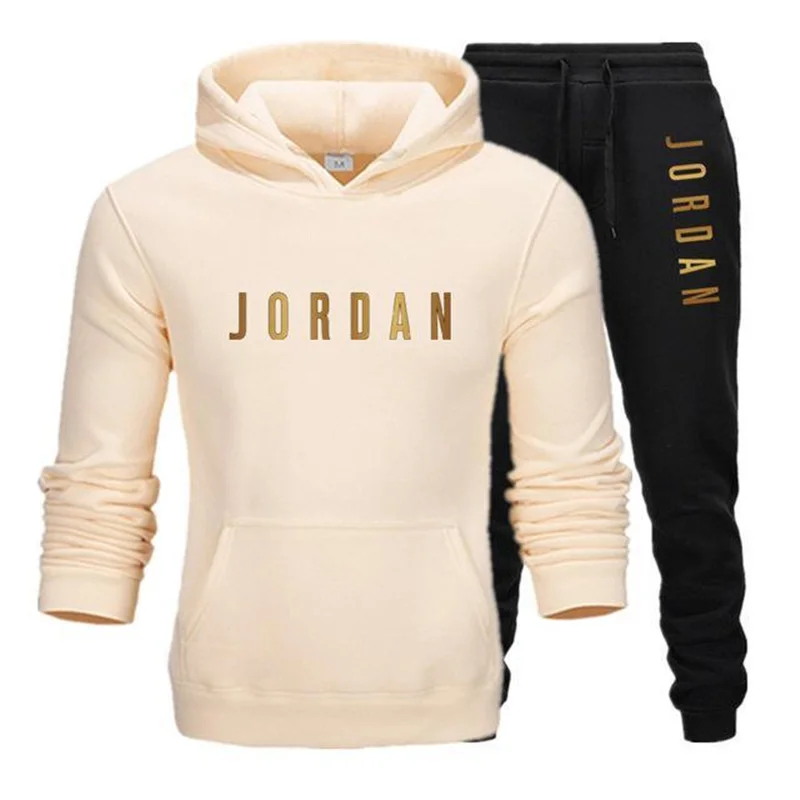 

2021 spring and autumn new men's letter sportswear two-piece couple sportswear suit sports hooded pants suit casual men's hoodie