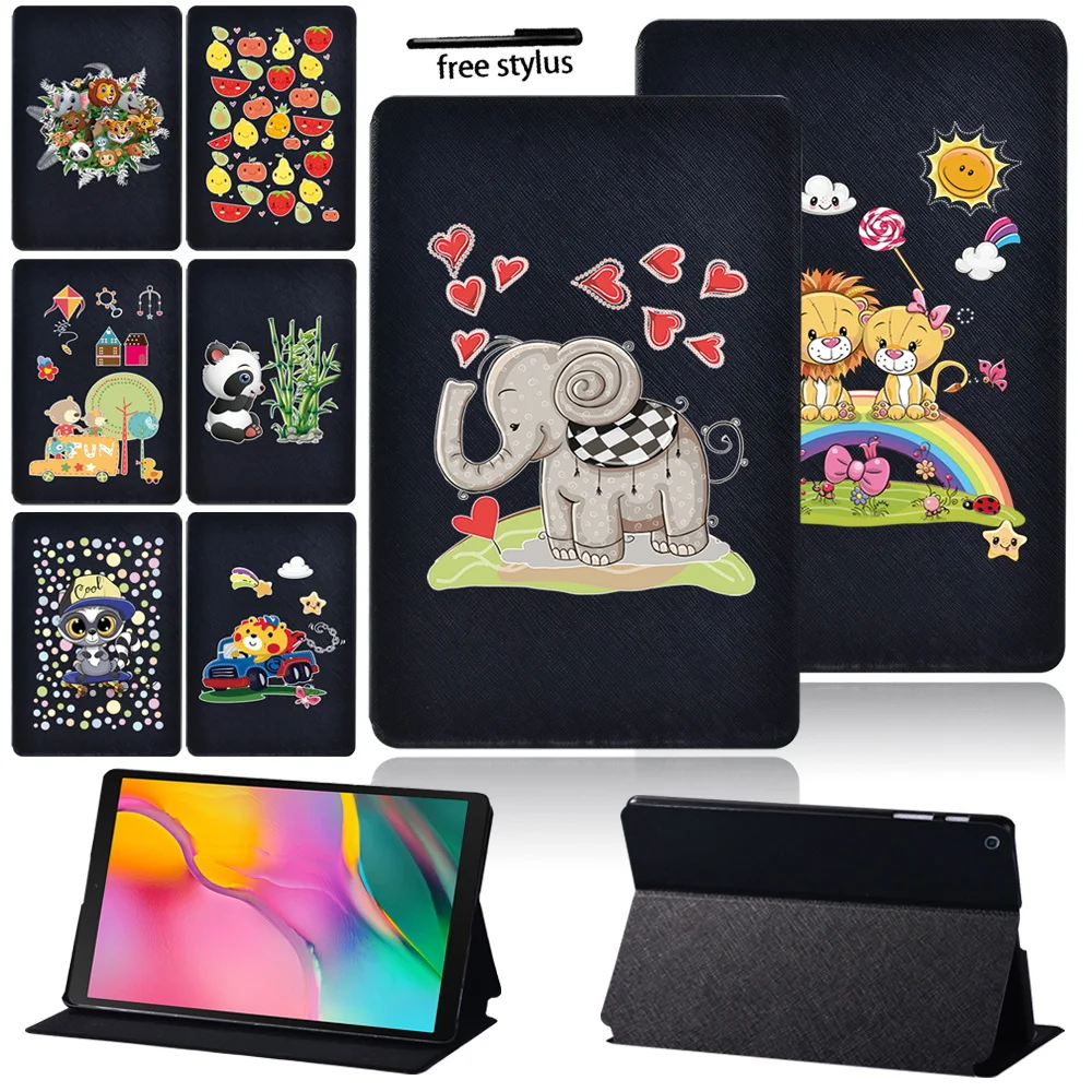 

For Samsung Galaxy Tab S6 Lite/Tab S7/Tab S4/S5e/Tab S6 Tablet Case Cute Cartoon Pattern Cover Case + Free Stylus