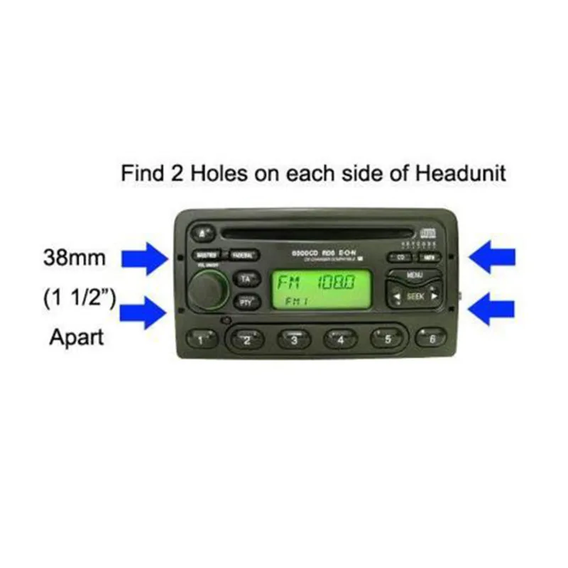 

2Pcs Silvery Car CD Stereo Radio Removal Extraction Release Keys Tool For Peugeot 106 206 307 406