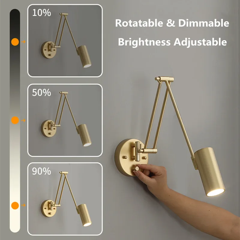 (Бесплатная Светодиодная лампа) современная настенная лампа с регулируемой