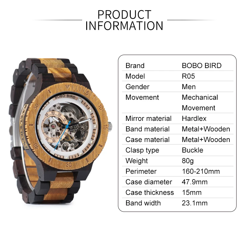 BOBO BIRD R05 автоматические механические часы мужские роскошные деревянные мужские часы подарок для папы relogio masculino de luxo Рождественский подарок
