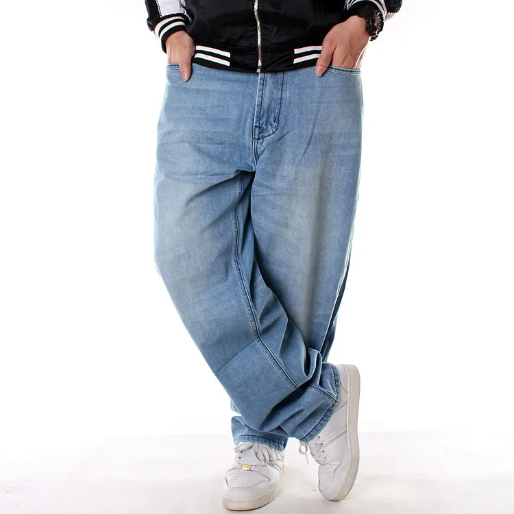 New Arrival Men Casual Loose Trousers Plus Size Hip Hop Street Dance Blue Jeans Fashion Style Homme Plus Fat Big Size Pants