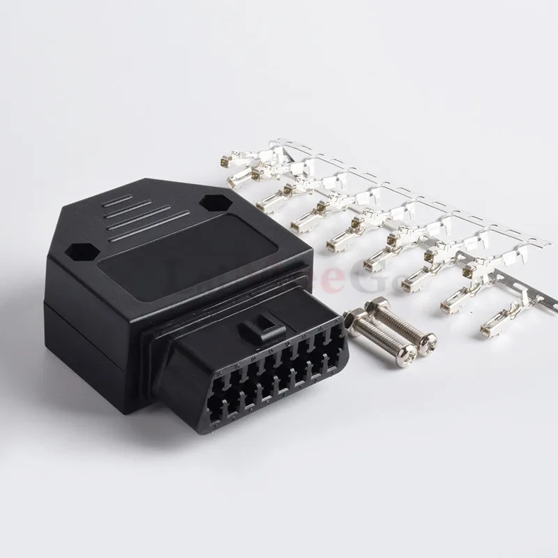 Универсальный 16 контактный переходник OBDII OBD2 с внутренним разъемом OBD II штекер +