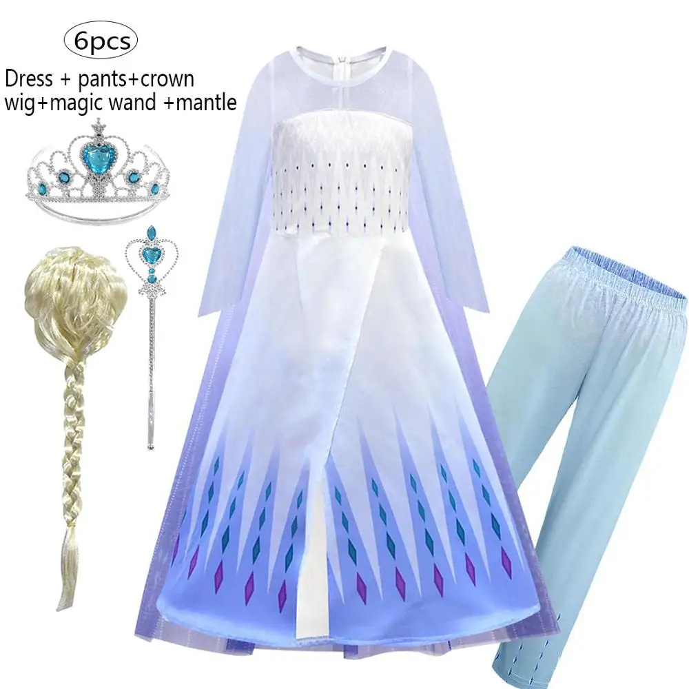 Платье для девочек Сезон лето 2 платья принцессы Эльзы Карнавальный костюм