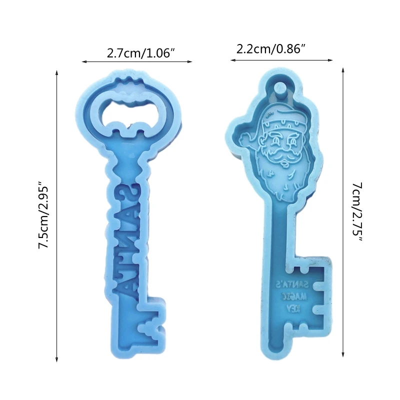 

DIY Crafts Christmas Theme Key Shape Epoxy Resin Mold Keychain Silicone Mould