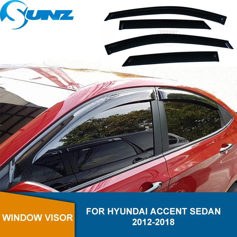 

Side Window Deflector For Hyundai Accent Sedan 2012 2013 2014 2015 2016 2017 2018 Window Door Visor Vent Shade Rain Guards SUNZ