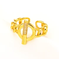 2021 fashion resizable chain rings for women gold color elegant finger ring ethiopian dubai africa wedding gift jewelry