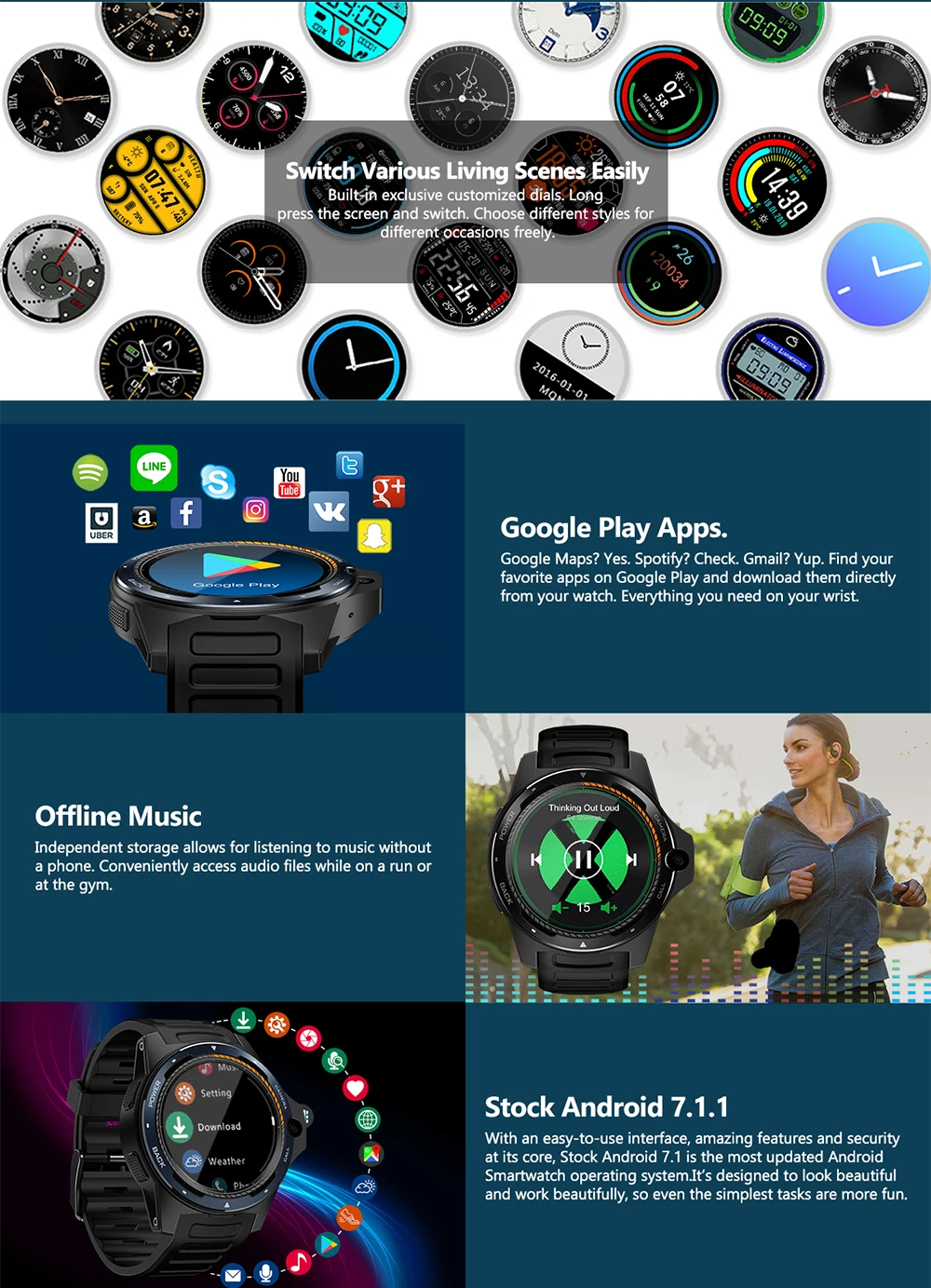 New Zeblaze THOR 5 Dual System Hybrid Smartwatch 1.39" AOMLED Screen 454*454px 2GB+16GB 8.0MP Front Camera Smart Watch Men