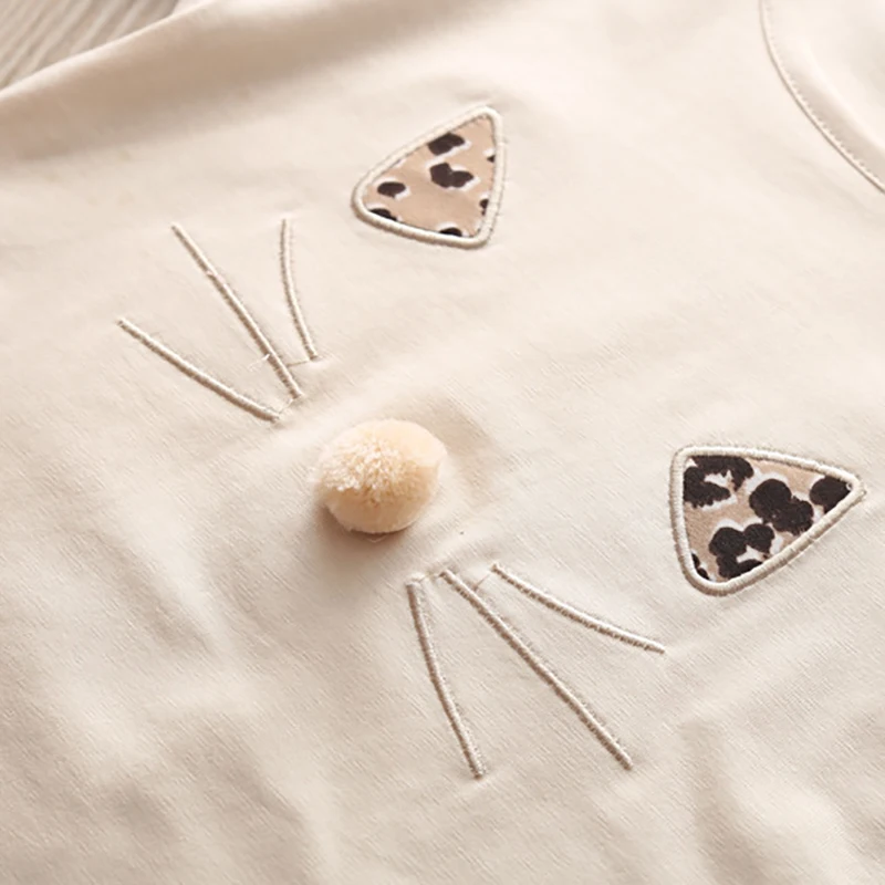 Летняя детская одежда Sodawn новинка хлопковая Футболка с милыми животными + штаны