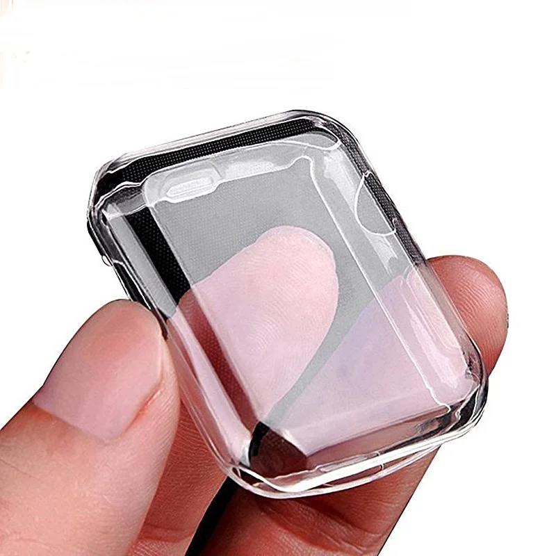 Clear Силиконовый мягкий чехол для Apple Watch series 4/5 44 мм 40 мм защитные чехлы из ТПУ для iWatch 3 Универсальная крышка ультратонкая прозрачная рамка - Цвет: Clear