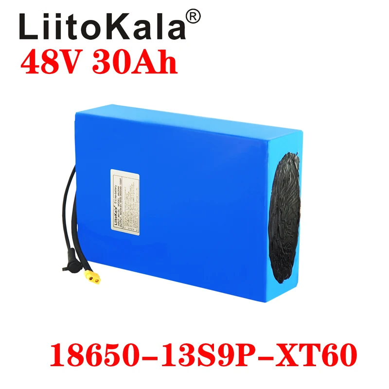 LiitoKala 48V 30ah 18650 13S9P батарея для электрического велосипеда 30AH 1000W литиевая