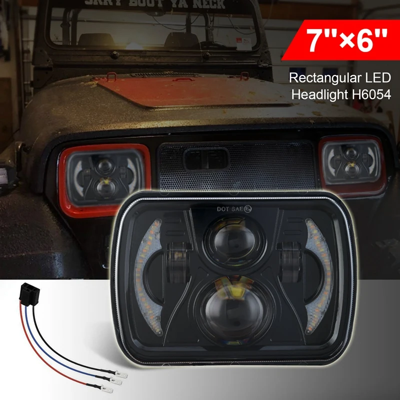1 шт. H6054 7X6inch 5X7 дюймовый светодиодный проектор фары площади моря луч для Plym Dodge GMC
