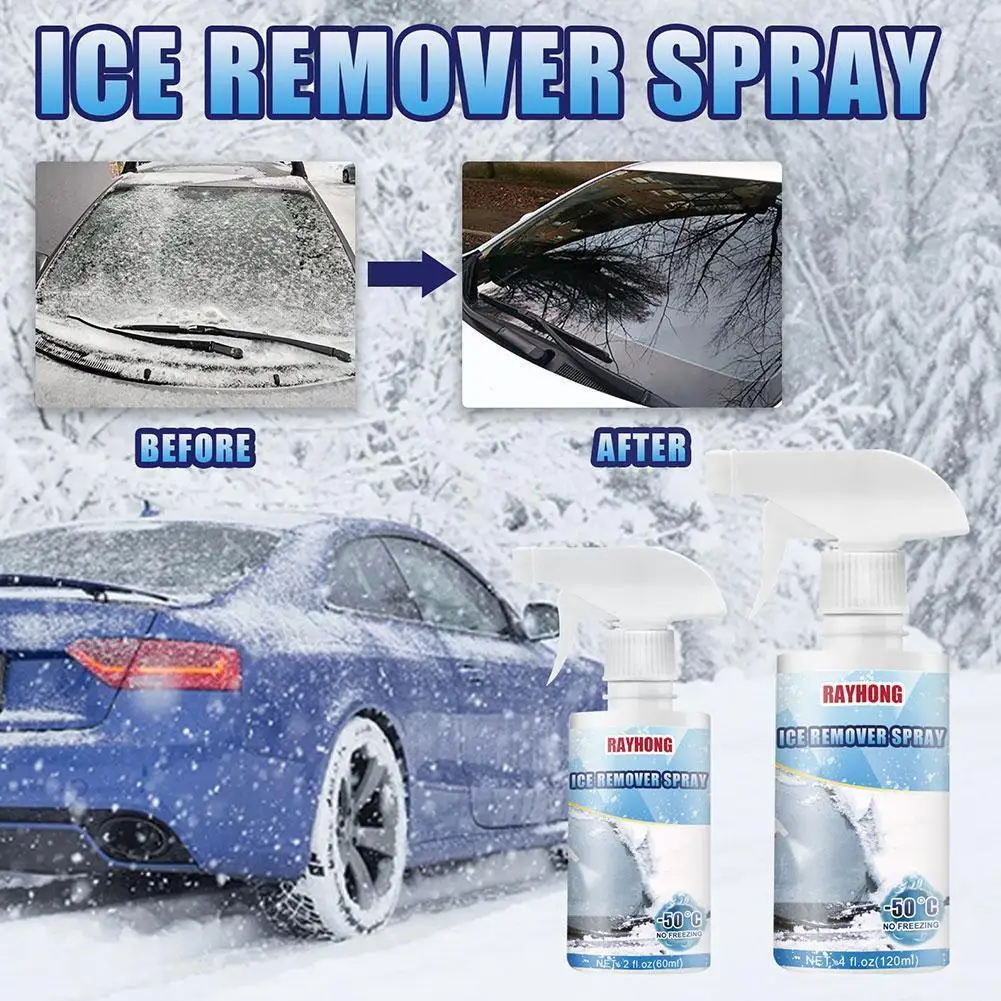 

60/120ml Car Windshield Deicer Defroster Ice Remover And Defrosting Fast Winter Window Melting Spray Thawing Agent Antifree Q2B8