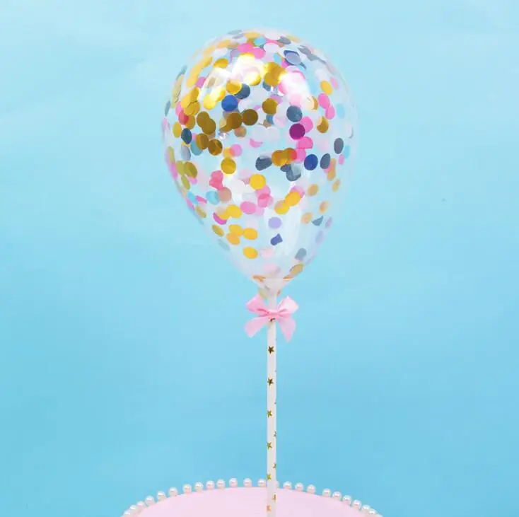 multi ballon 1pcs Натуральный зеленый Растительный Торт Топперы лазерные флажки для кексов джунгли Вечеринка день рождения детский душ торт Топпер свадебный торт украшение питания - Цвет: multi ballon 1pcs