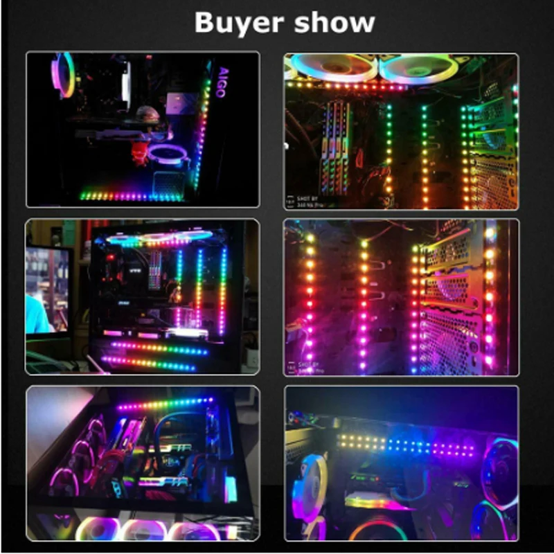 Полноцветная светодиодная лента DC5V WS 2812B pixel RGB чехол для компьютера загрязнение