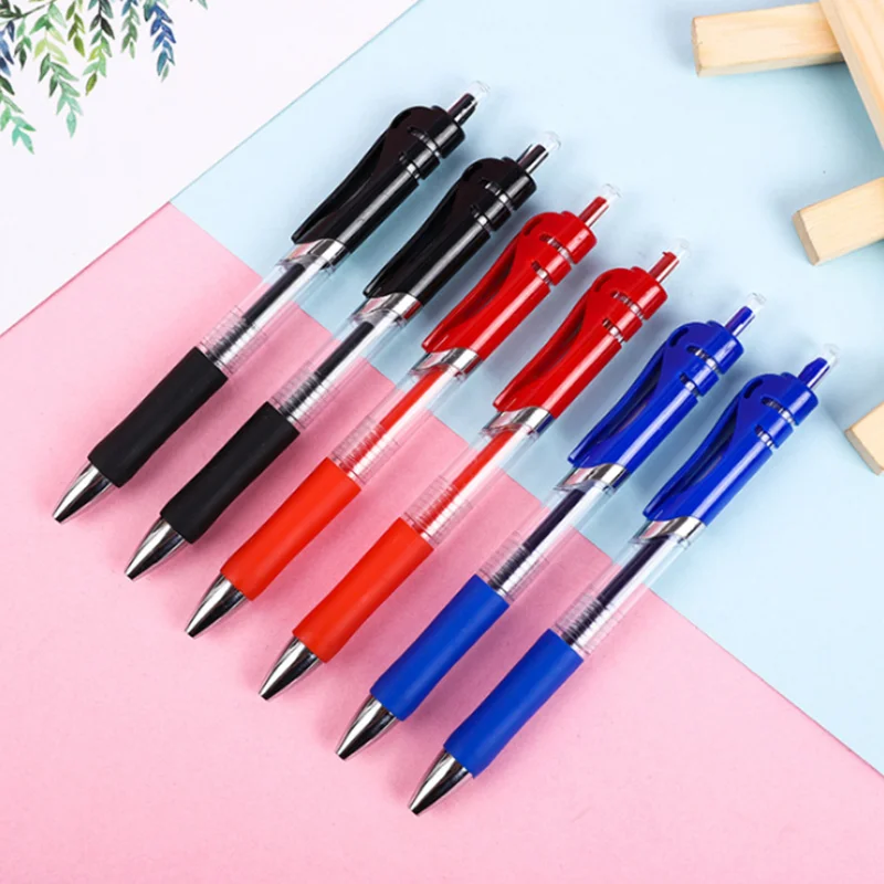 

10 Piece Retractable Rollerball Pens Red Black Blue Ink Gel Pen 0.5mm Set For Smooth Writing With Comfort Grip Office Stationery