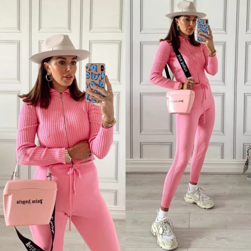 Модный брендовый осенний спортивный костюм из 2 предметов повседневный женский