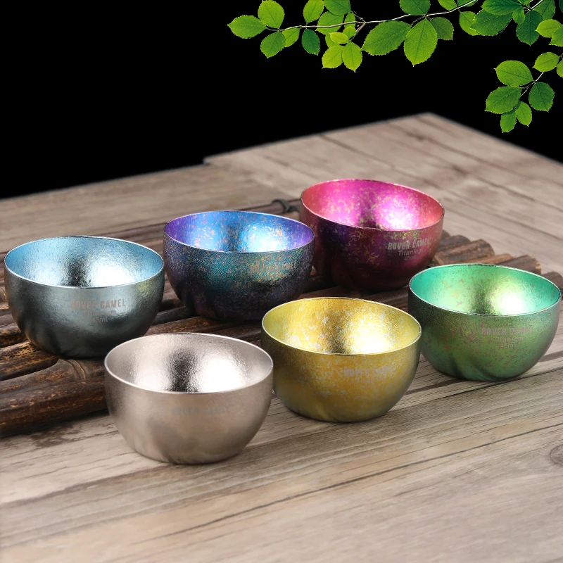 Маленькая чайная чашка Rover Camel из чистого титана для воды и льда кофе с двойной