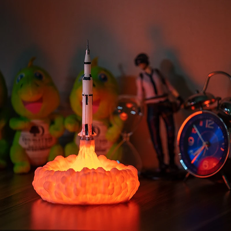 Новинка, Прямая поставка, 3D принт, Космический Шаттл, ночник, светильник для любителей космоса, Лунная лампа, ракетная лампа, украшение комнаты