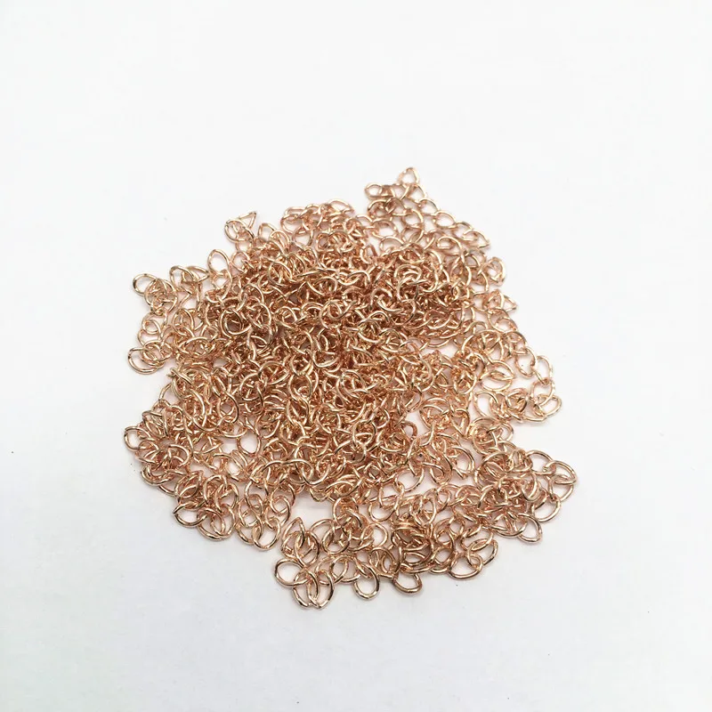 Rose gold chain 50 шт., 6 цветов, удлинитель колье удлинитель браслета, удлиняющие хвосты, сделай сам, для рукоделия, для изготовления ювелирных изделий, подходящие разъемы HK021 - Цвет: Rose gold chain