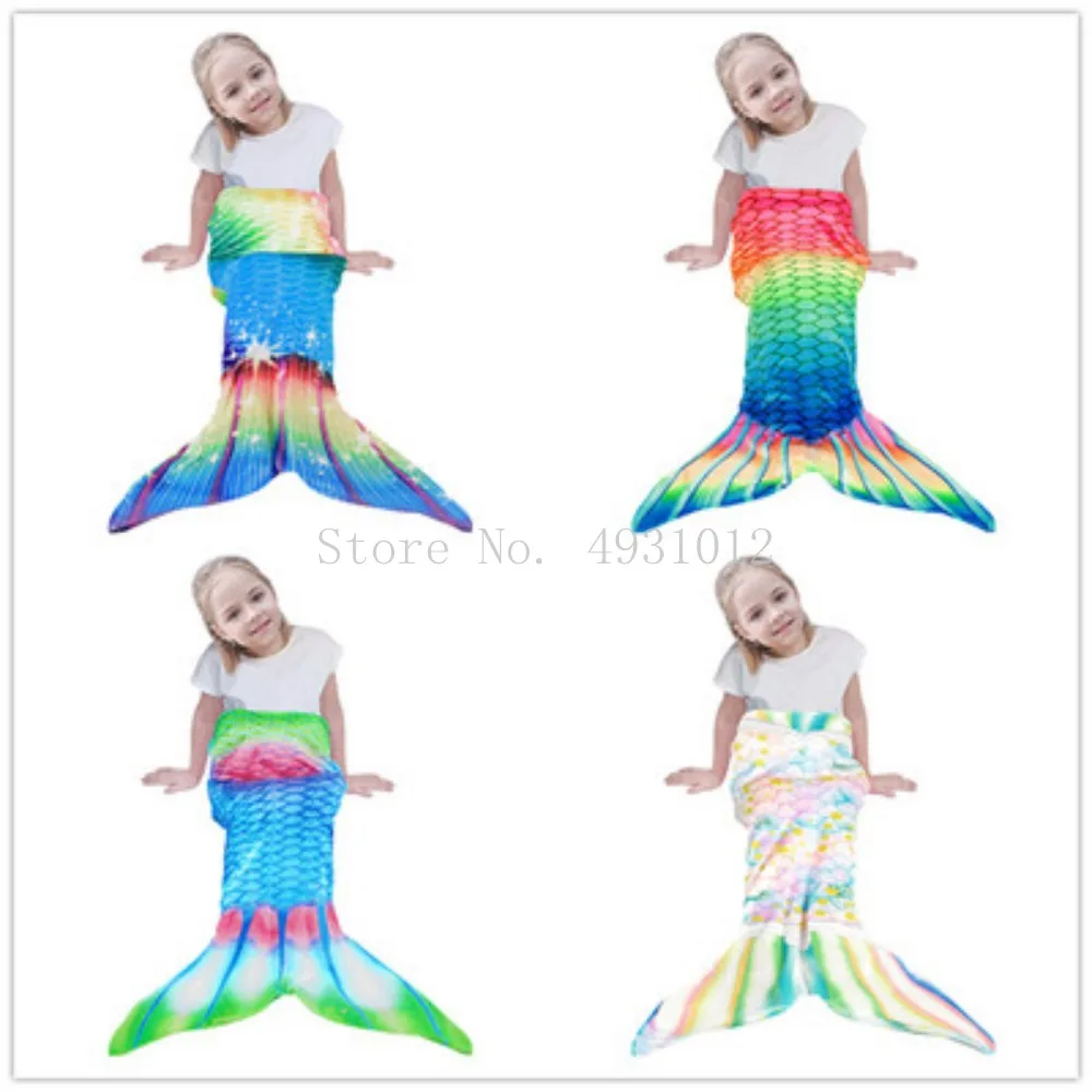

Colorful Sleeping Bag Blanket Throw Mermaid Fish Tail Blanket for Adult Childern Super Soft Double Layers Christmas Gift