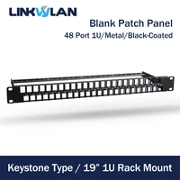 19 inch 1u 48 ports blank patch panel modular type for keystone jacks