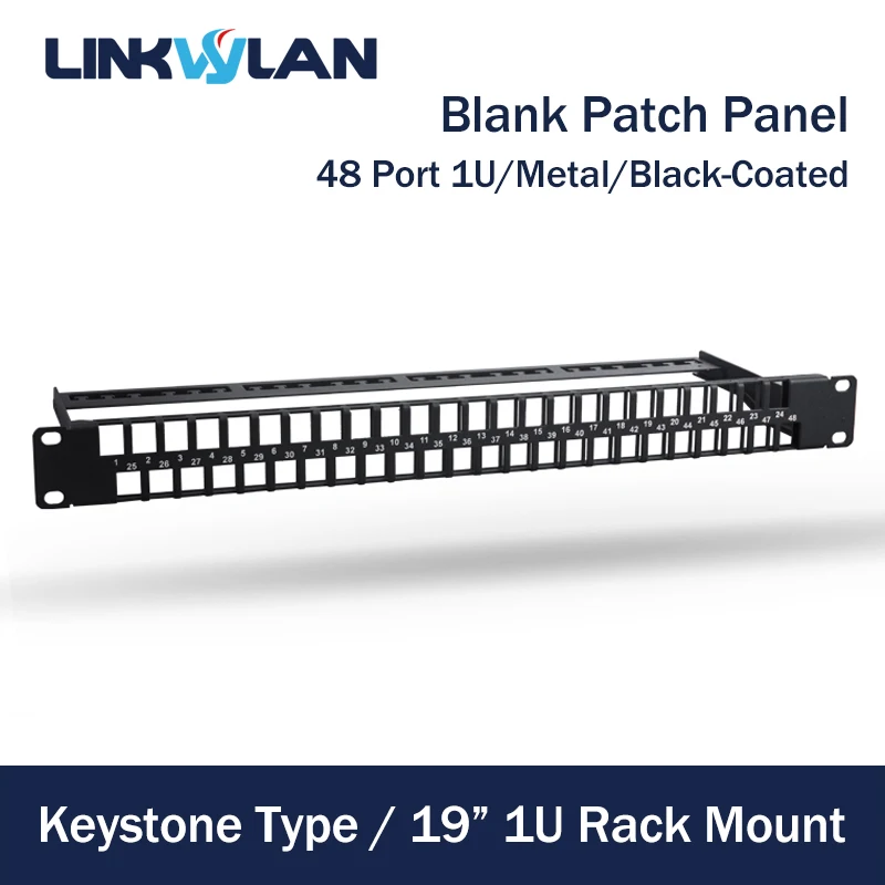 19 дюймов 1U 48 портов пустая патч панель Модульный тип для Keystone Jacks|Компьютерные