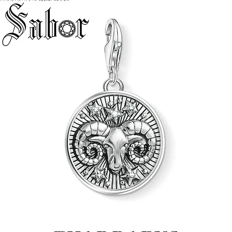 Подвеска в виде знака зодиака для мужчин и женщин Посеребренная браслета