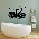 Романтические настенные наклейки с птицами, наклейки на стену для пар, лебедей, виниловые водонепроницаемые обои для ванной, дома, спальни, декоративные обои X761