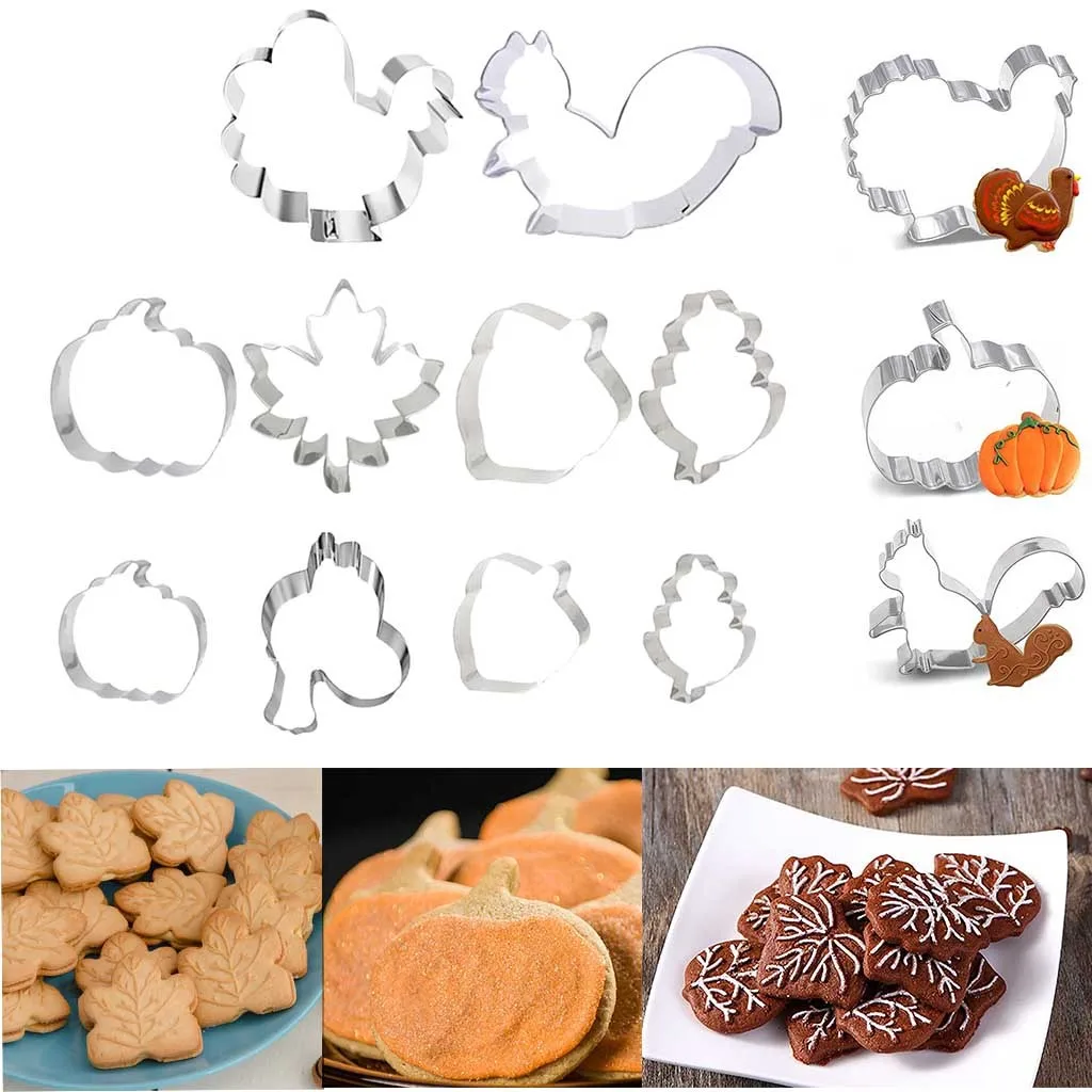 Осень День благодарения формочки для печенья набор Тыква клен каплевидный лист