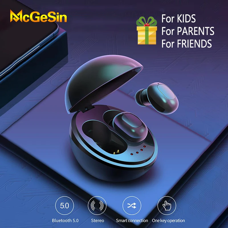 McGeSin Bluetooth наушники настоящие беспроводные спортивные музыкальные мини