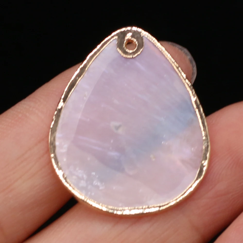 

5Pcs Small Beads Natural Drop Shape Shell Gilt Edge Beads With Holes for Jewelry Making Charm DIY Necklaces Earrings Accessories