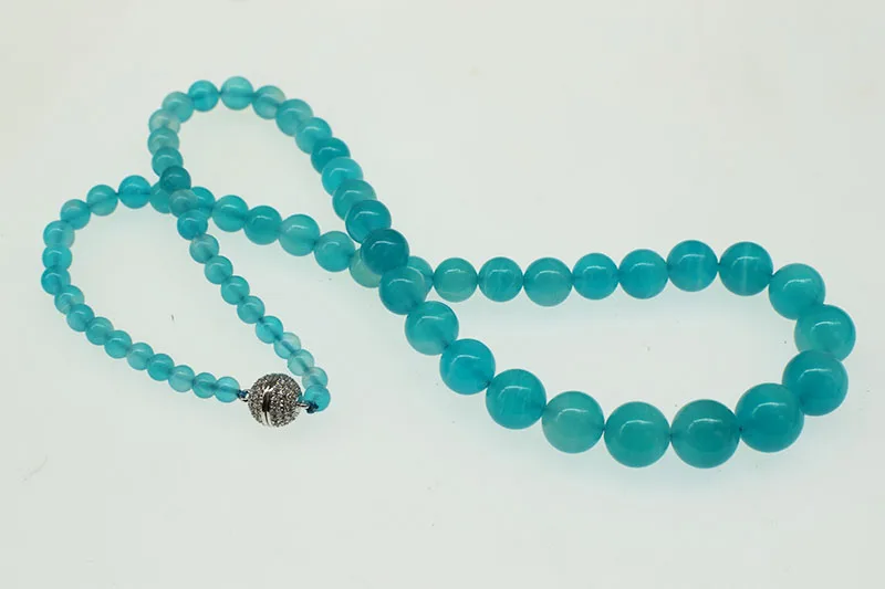 Амазонит круглое зеленое ожерелье 5-13 мм 18 дюймов оптом бусы природа FPPJ женщина 2018