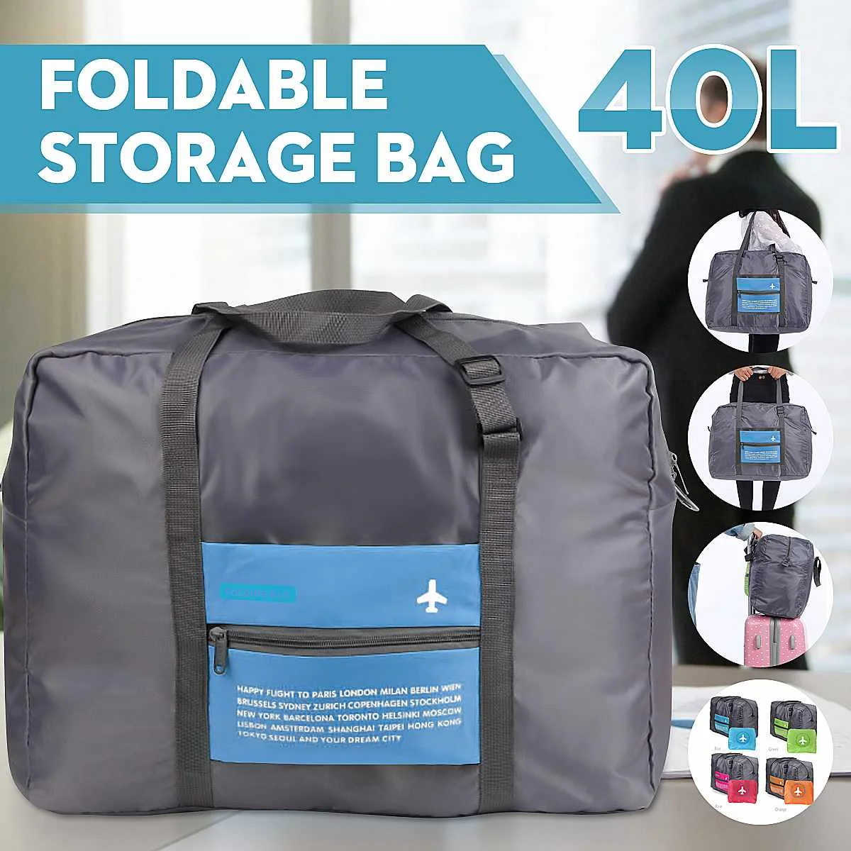 

40L Convenient Travel Storage Bag Waterproof Shoes Clothes Luggage Case Clothe Storage Bag Outdoor Camping Travel Kit Equipment
