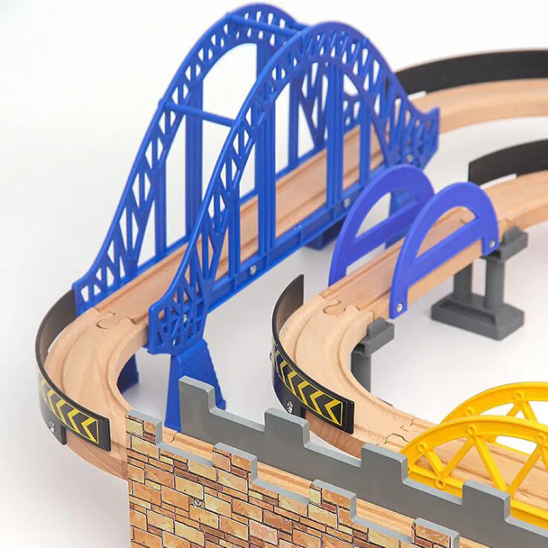 Деревянная железная дорога набор аксессуаров для моста деревянные треки поезд