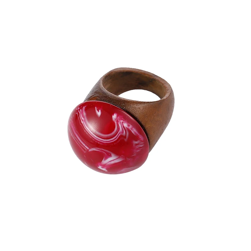 YULUCH 2019 модные черные красные кольца с текстурой натурального камня для женщин