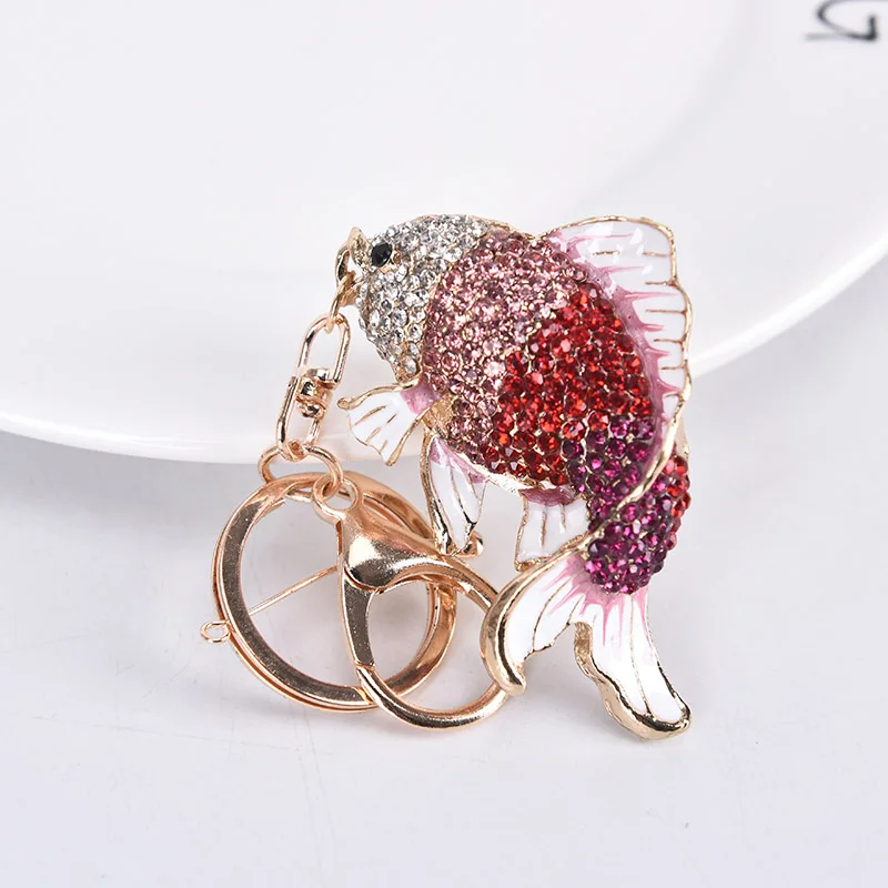 Эмаль Кристалл Рыба бабочка сова брелок держатель Золотая рыбка кошелек сумка