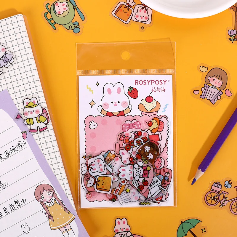 40 шт./лот мини милый кролик дорожная наклейка хлопья Kawaii Дневник Журнал