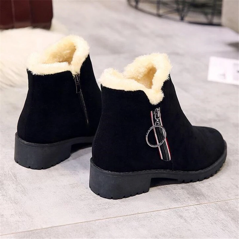 JAYHW/зимние Нескользящие бархатные теплые плюшевые сапоги простые черные хаки