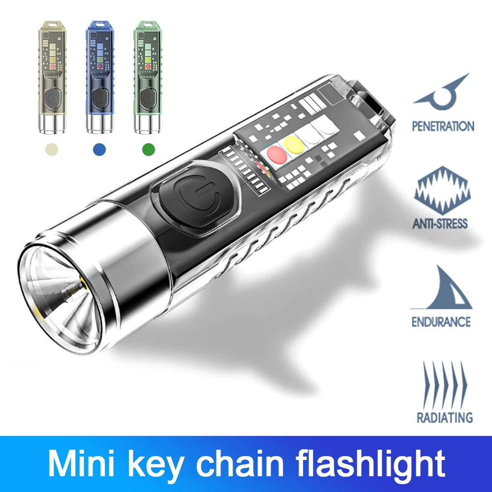 

Мини-брелок светодиодный фонарик супер яркий водонепроницаемый фонарик карманный фонарик с ультрафиолетосветильник магнитом для кемпинг...