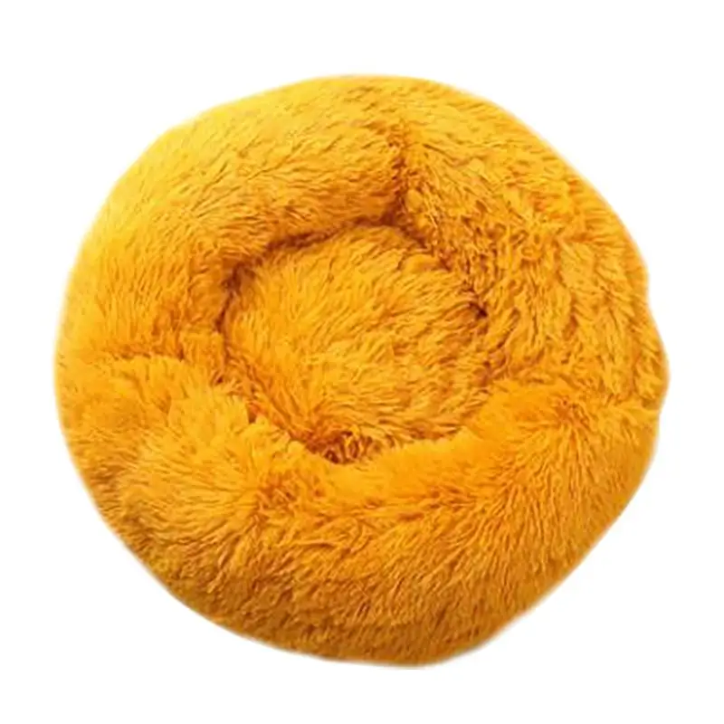 Кровать для питомца собаки Удобная пончик Cuddler круглая собачья Конура ультра мягкая моющаяся подушка для собаки и кошки зимний теплый диван Горячая sell2810 - Цвет: Yellow