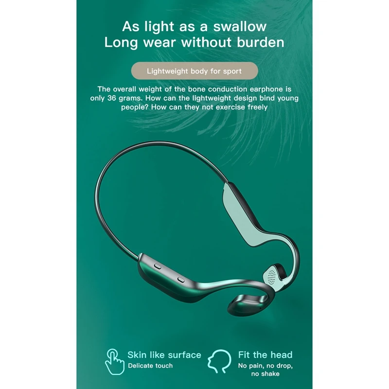 G100 Concept Bluetooth Headset for Bone Conduction Sports Wireless 5.1 Black Science and Technology | Электроника