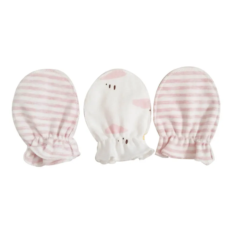 3 пар/up. детские перчатки для новорожденных варежки из 100% хлопка шапки маленьких