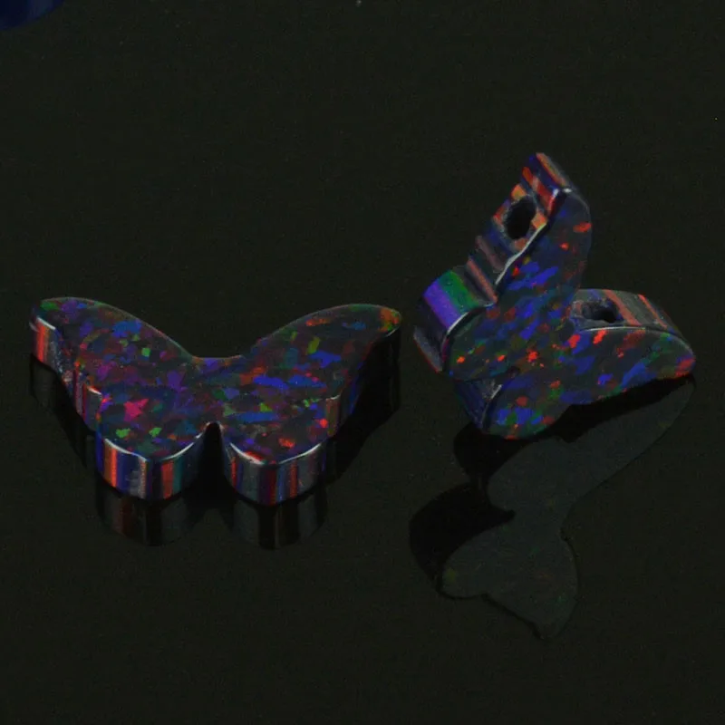 Wholesale price butterfly shape synthetic opal OP71 black loose stone for women girl necklace in 78 colors | Украшения и