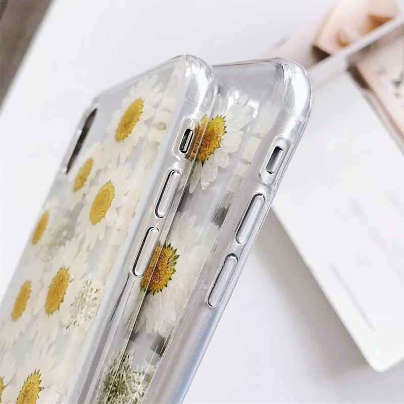 KEXIN Fashion Epoxy True Flower Phone Case For Huawei P30 P20 P10 Pro Lite Nova 3i 4 Honor10 V10 V9 Dried Daisy Soft |