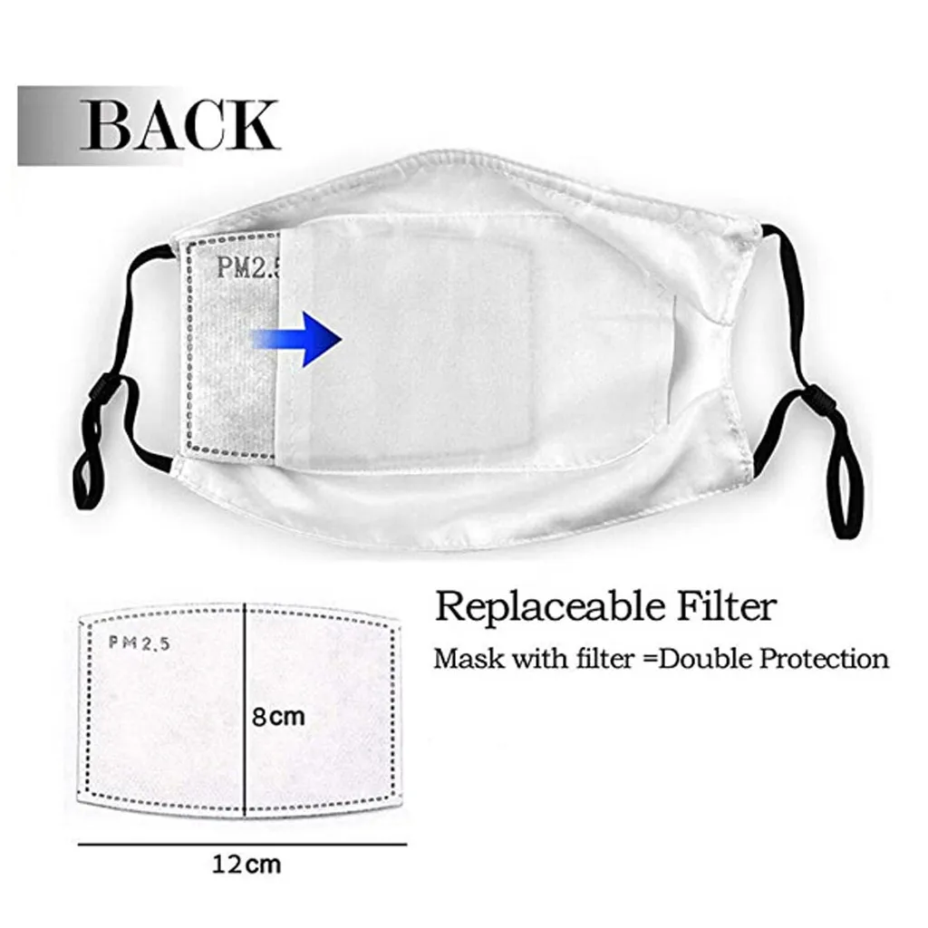 

2*Face Mask With 4*Filters PM2.5 Adults Men Women Cotton Washable Adjustable Filter Breather Mask Reusable Sunflower Face Mask F