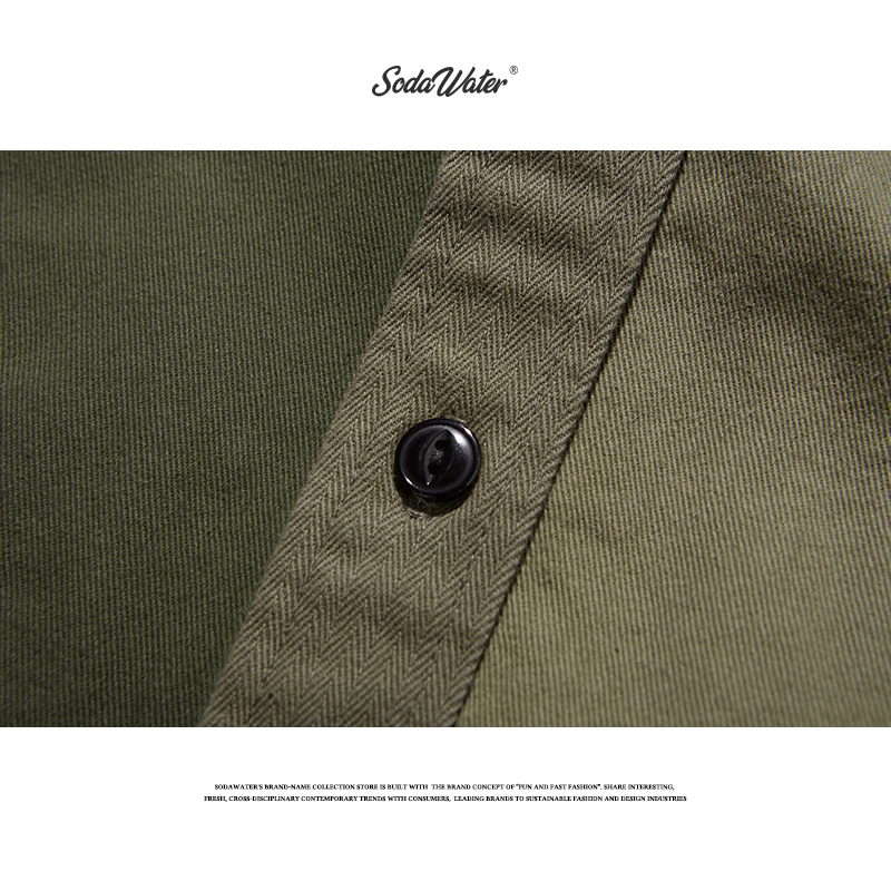 Sodaводяная Мужская ретрорубашка уличная Свободная Повседневная рубашка для