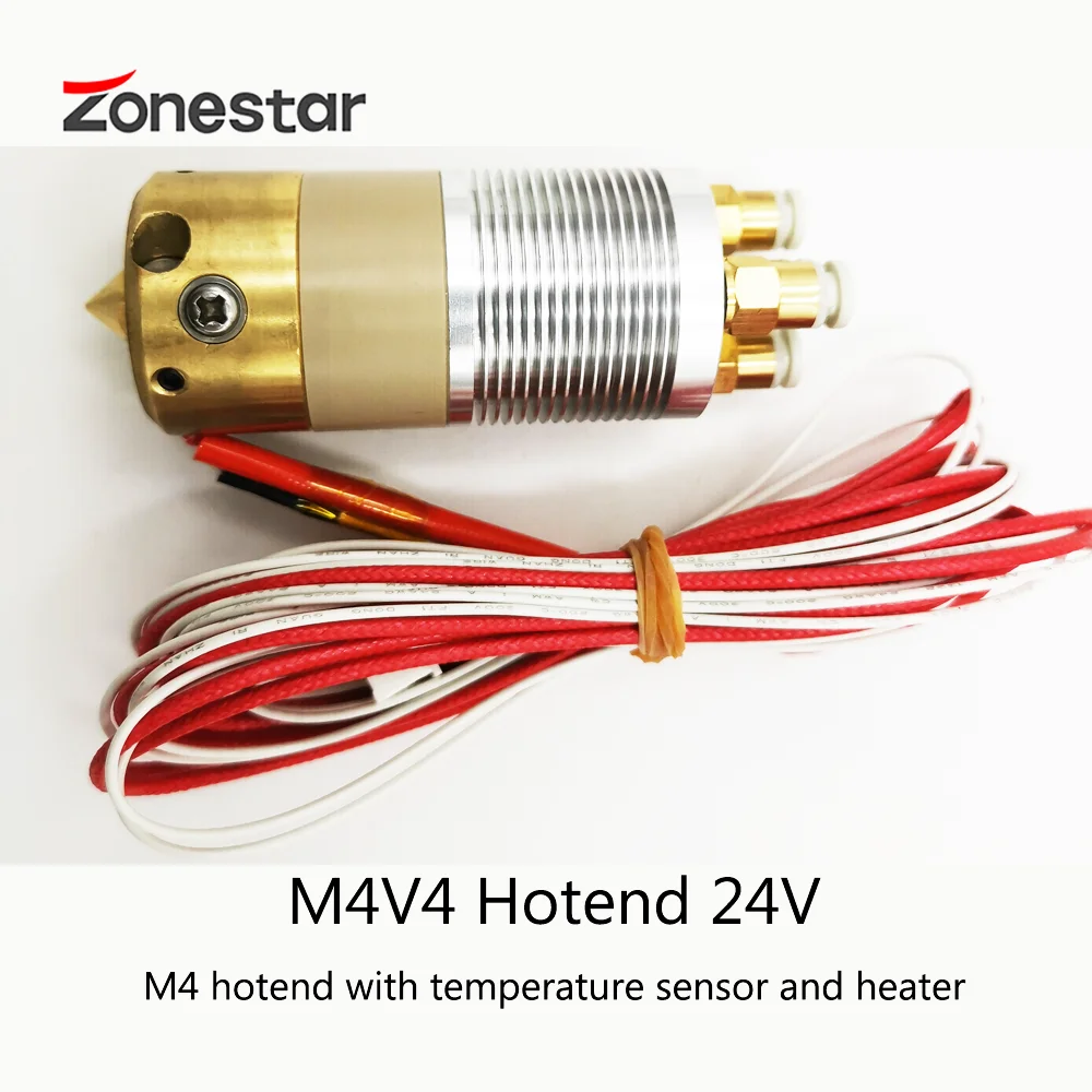 ZONESTAR 4-в-1 смешивания цвета Hotend четыре многоцветный 1 75 мм нить 0 4 сопло 3D принтер