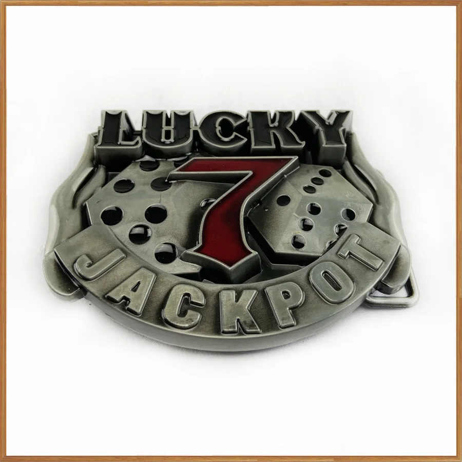 BuckleClub цинковый сплав Ретро стиль LUCKY 7 jackpot Западный подарок пряжка для ремня
