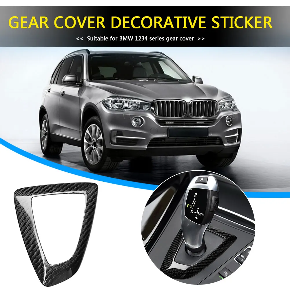 

Car Panel Trim Sticker Decoration Real Carbon Fiber Gear Shift Panel Decorative Sticker for BMW 1 2 3 4 Series RHD